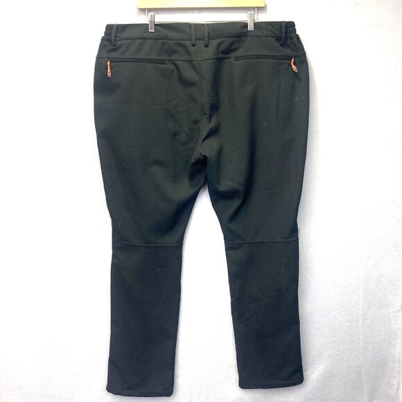 Gash Hao Fleece Lined Softshell Pants Mens 44x32 Black Snow Ski Reinforced Knees - Picture 2 of 16